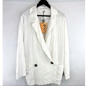 White oversized blazer jacket, size S